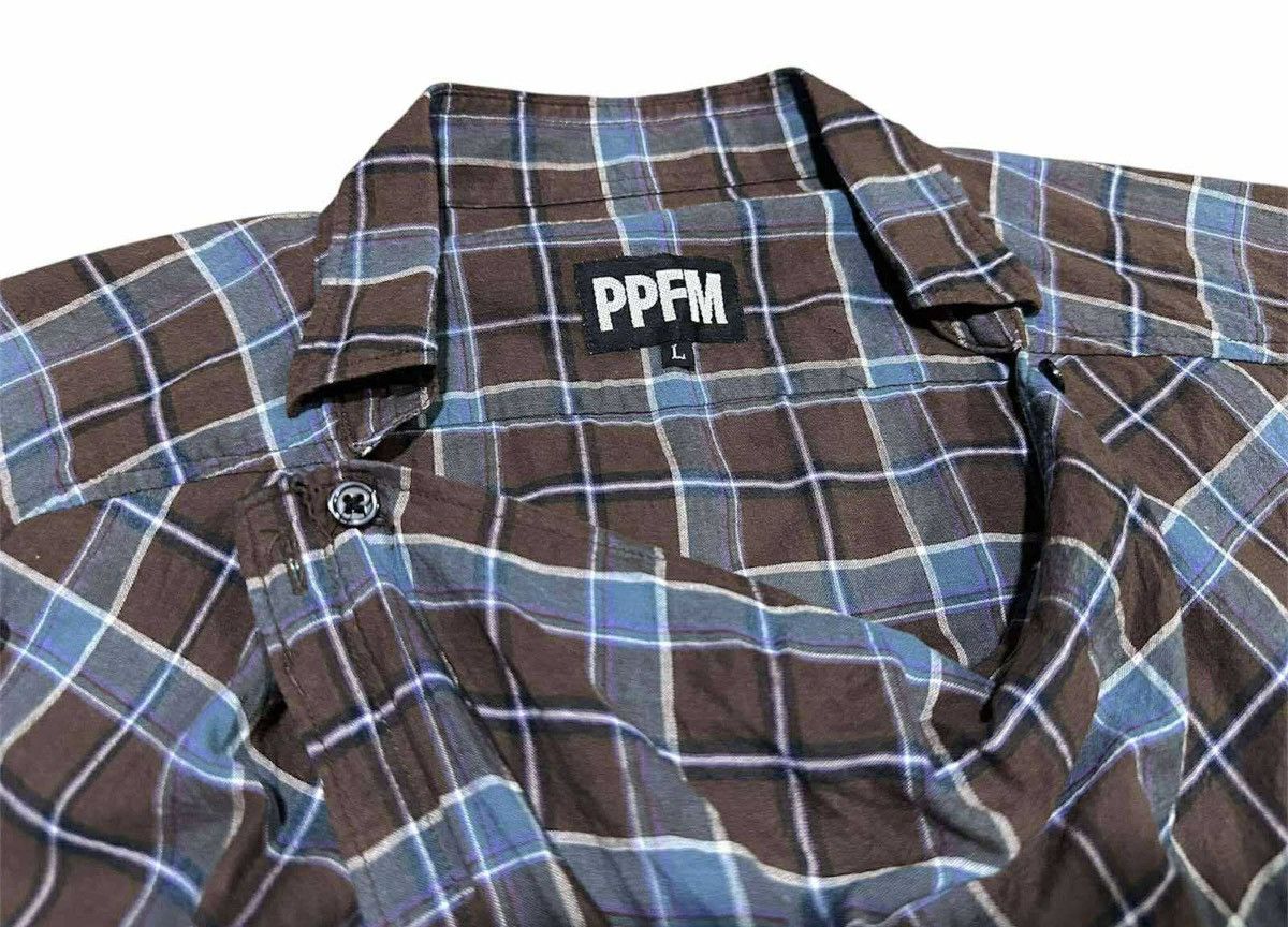PPFM 🔥Sick Y2K PPFM Draped Asymmetric Flannel Shirt Size US L / EU 52-54 / 3 - 12 Thumbnail