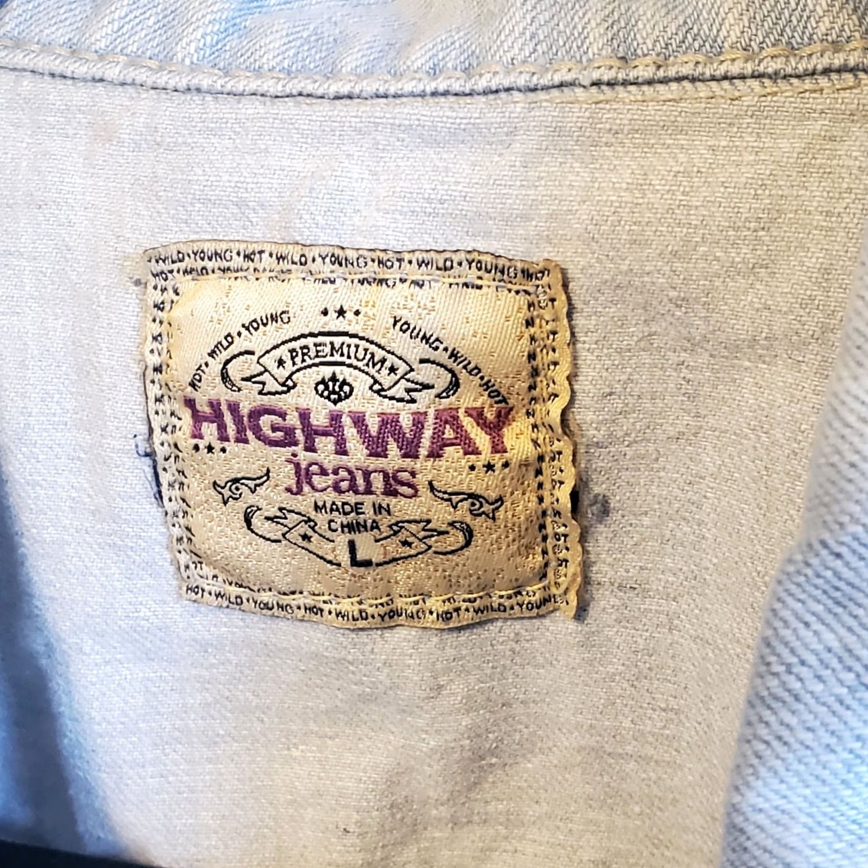 Denime Highway Jeans Womens Large Light Washed Denim Crop Vest Biker Western 70s Vtg Size 36" / US 14 / IT 50 - 4 Thumbnail