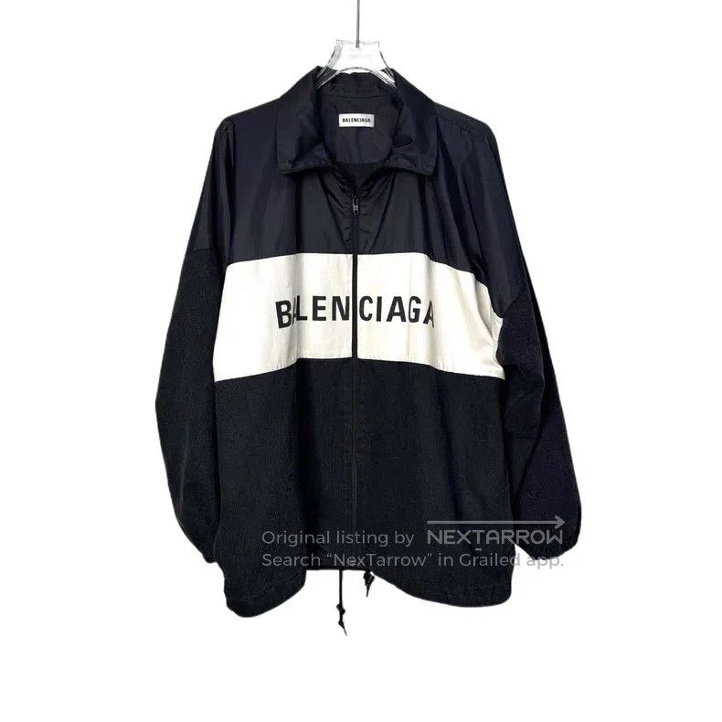 Balenciaga Balenciaga Black and White Pieced Letter Windbreaker Jacke Size XS / US 0-2 / IT 36-38 - 1 Thumbnail