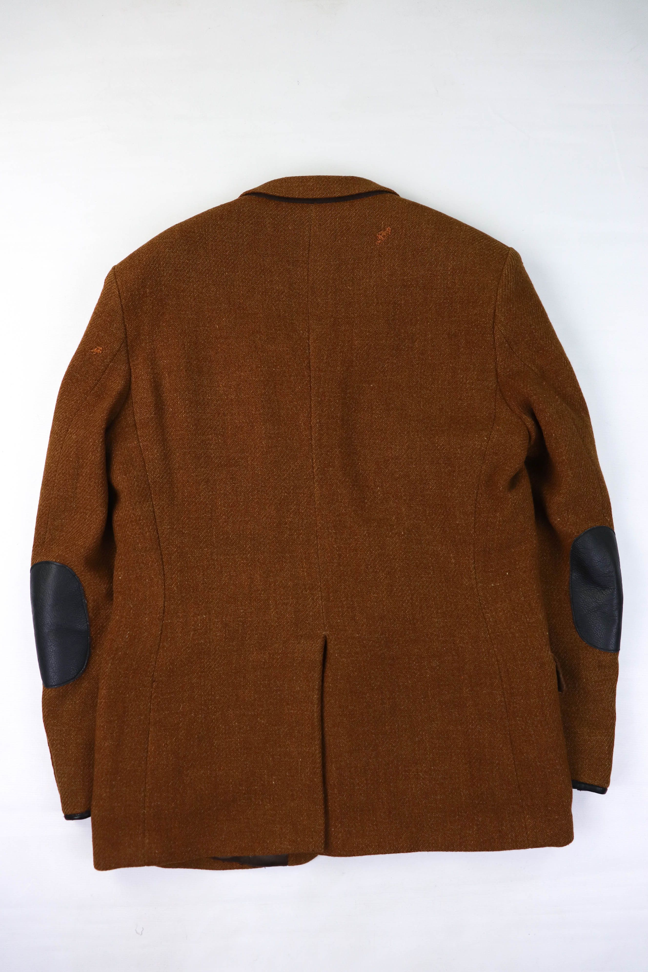 Hackett HACKETT England Made Leather Patches Distressed Tweed Blazer Size US M / EU 48-50 / 2 - 2 Thumbnail