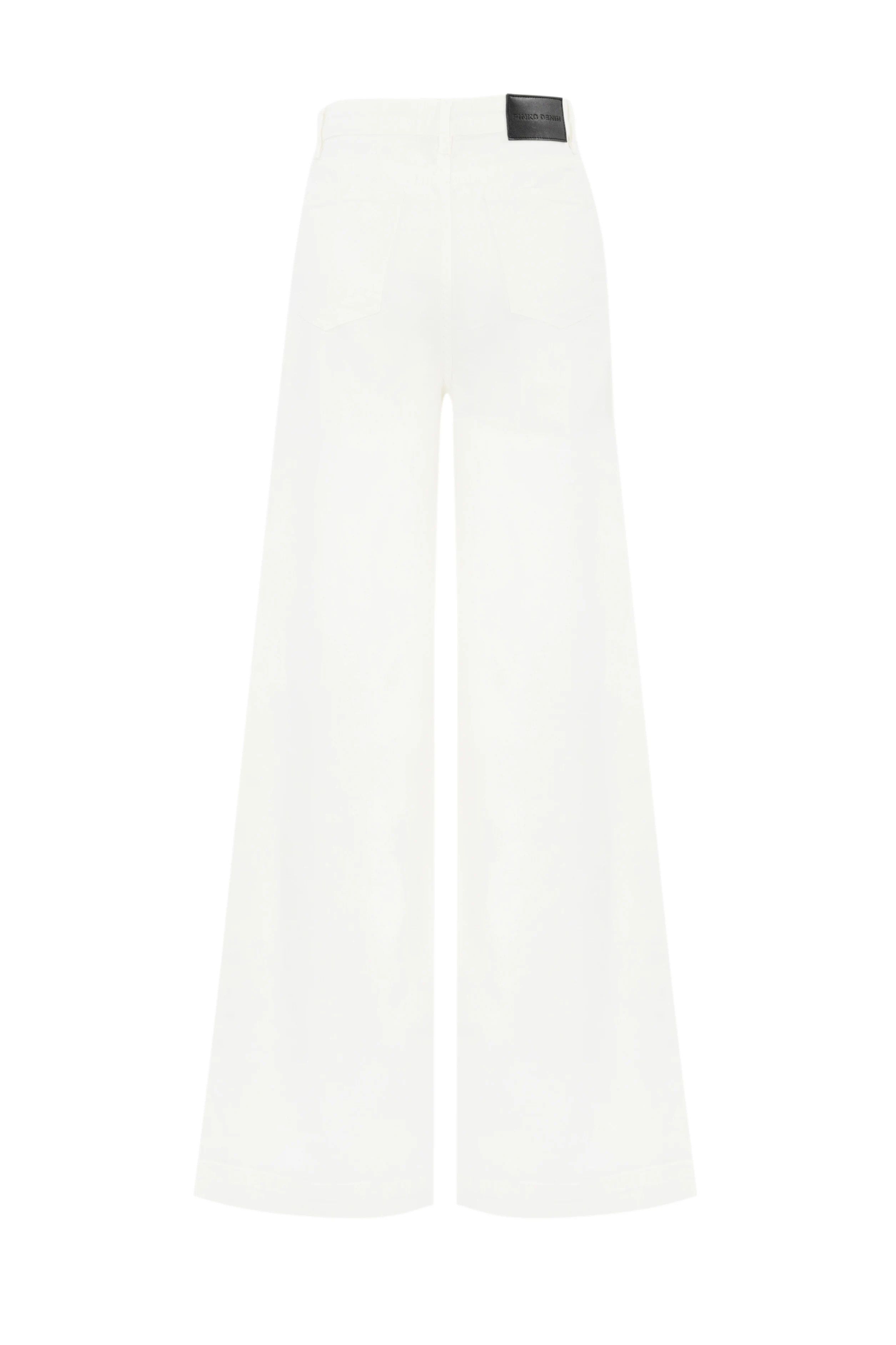 Pinko o1s22i1n0824 Wide Leg Twill Trouser in White Size 28" / US 6 / IT 42 - 2 Thumbnail