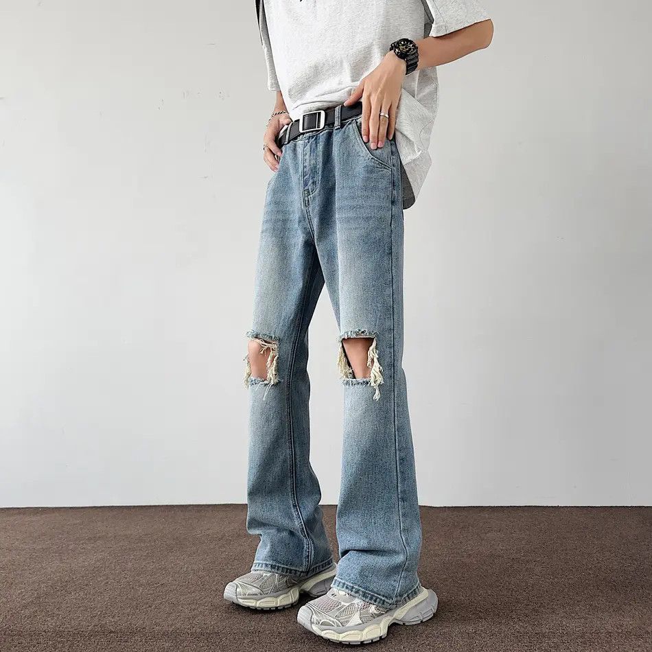 Japanese Brand × Jean Retro loose straight leg micro flared jeans Size US 32 / EU 48 - 1 Thumbnail