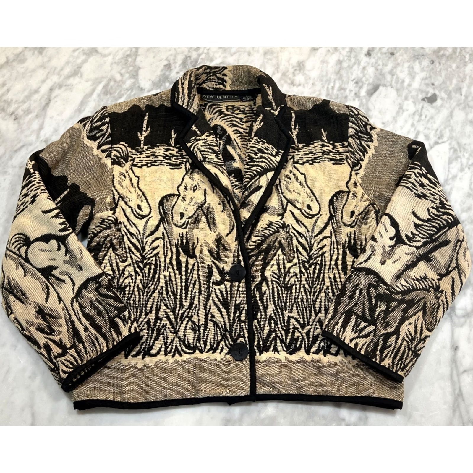 Vintage VINTAGE Brown Cropped Jacket Women's M Cotton Equestrian Horse Cactus Size M / US 6-8 / IT 42-44 - 2 Thumbnail