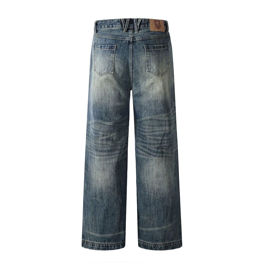 Jean Street heavy men's hip hop loose washed distressed jeans Size US 34 / EU 50 - 2 Thumbnail