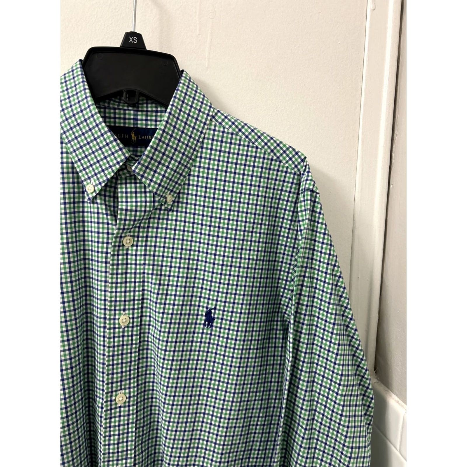 Ralph Lauren VINTAGE Ralph Lauren Shirt Mens Medium Green Blue Plaid Button Down Long Sleeve Pony Size US M / EU 48-50 / 2 - 4 Thumbnail