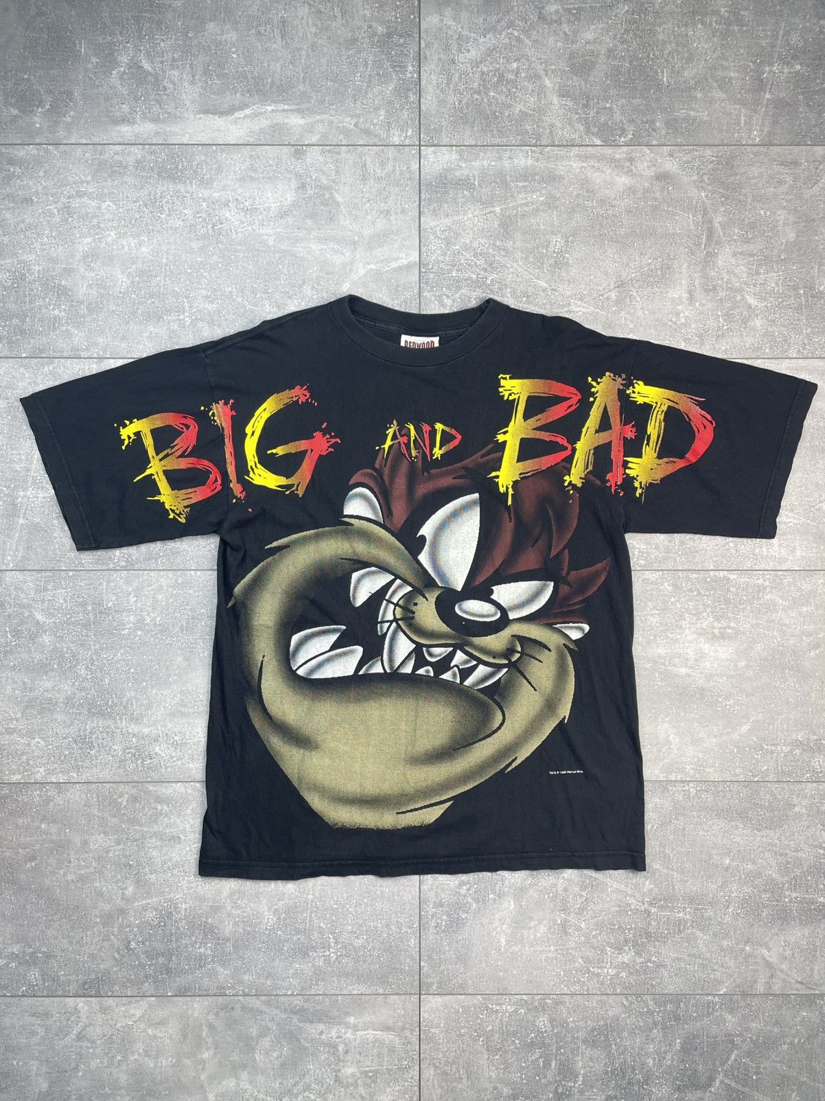 Warner Bros Looney Tunes 1996 Taz Big and Bad Big Logo Vintage T-shirt Size US XL / EU 56 / 4 - 1 Thumbnail