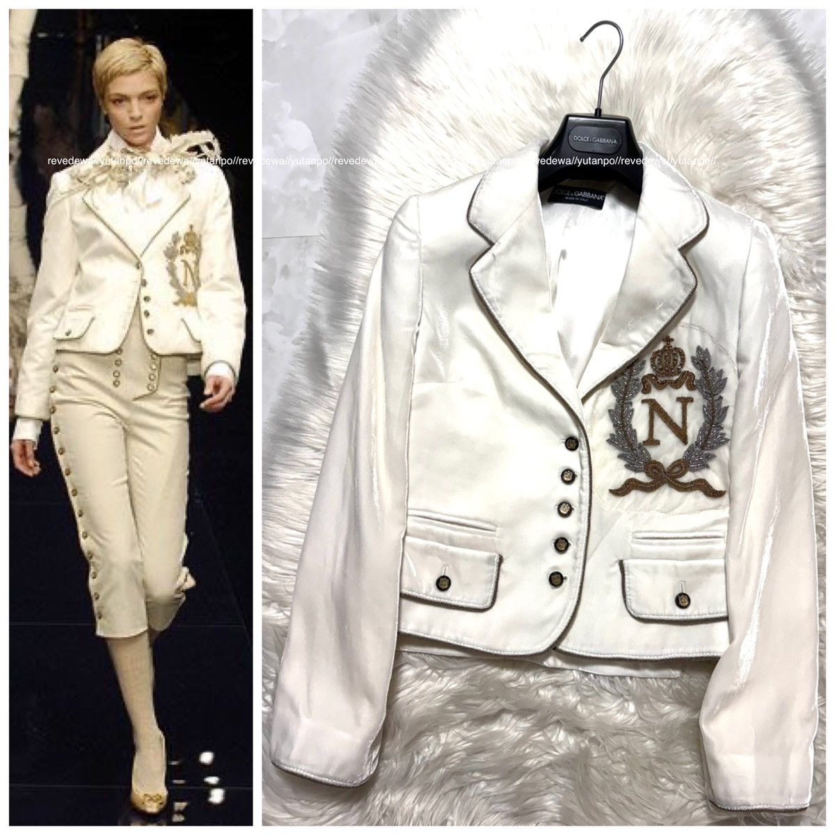 Dolce & Gabbana runway Dolce & Gabbana N crown decoration velvet jacket Size XS / US 0-2 / IT 36-38 - 1 Thumbnail