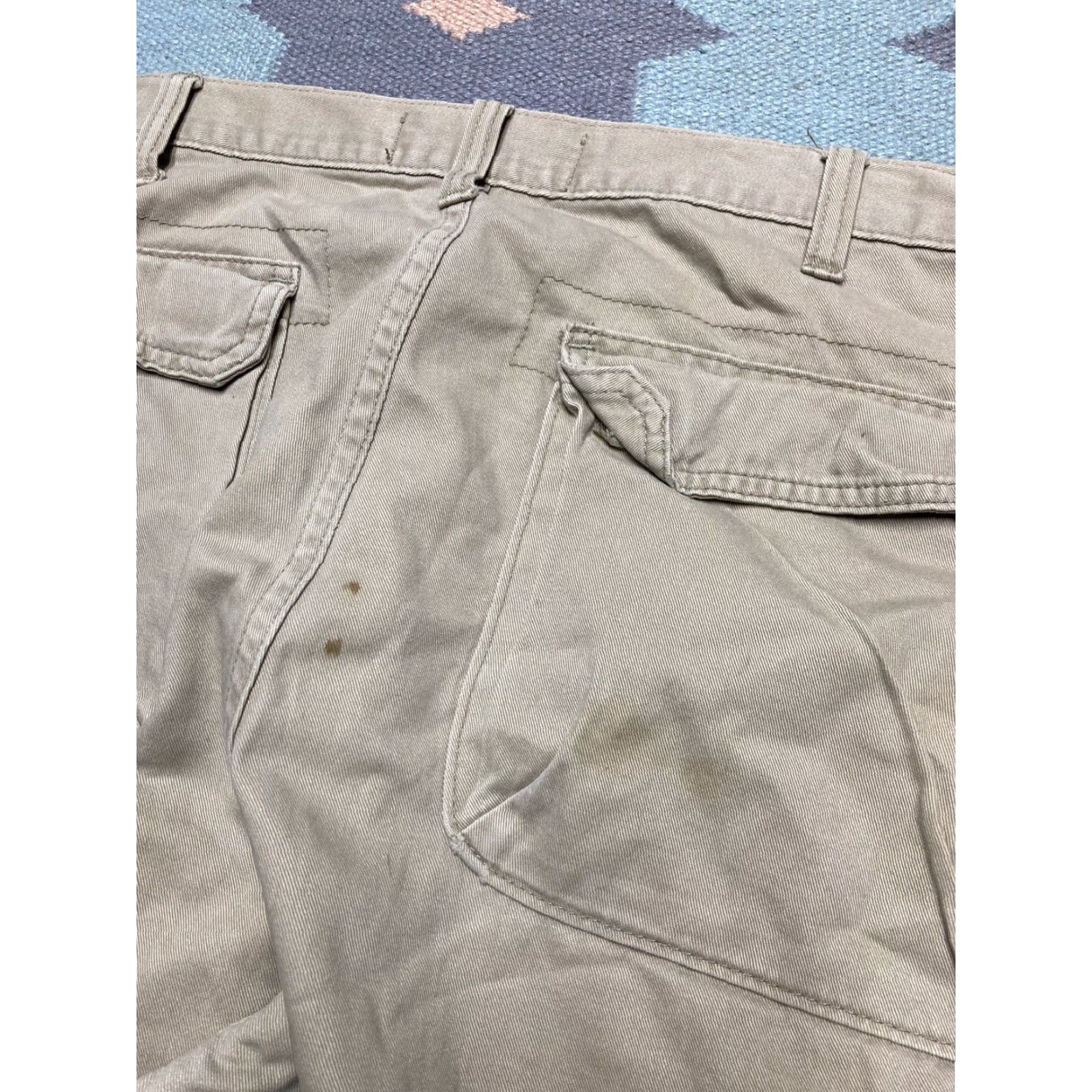 Wrangler VINTAGE Wrangler cargo pants baggy y2k skater tan khaki army relaxed fit 41x30 Mens Cargo Pants Beige 90s Size US 41 - 4 Thumbnail