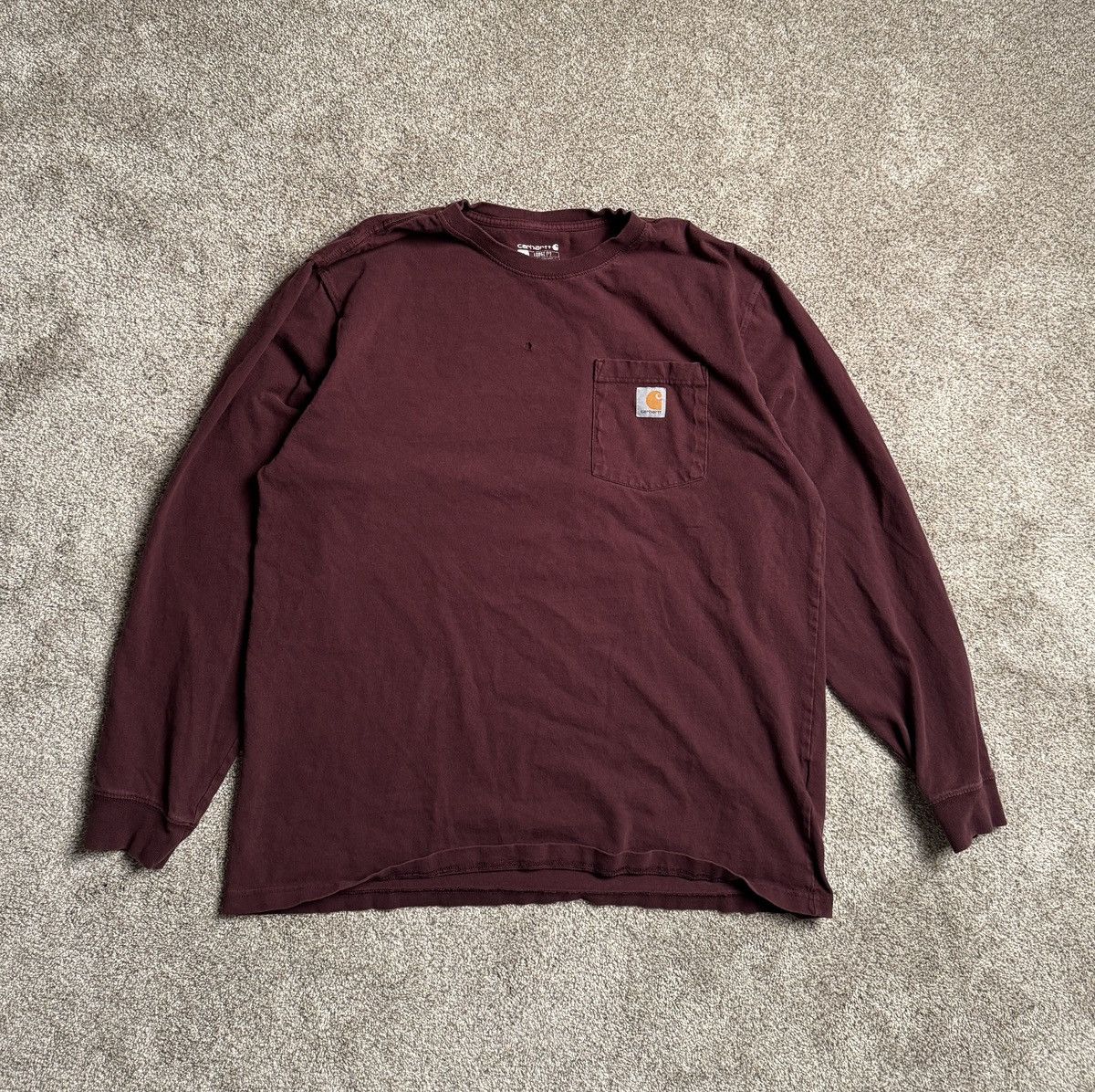 Carhartt MAROON CARHARTT POCKET LONG SLEEVE Size US L / EU 52-54 / 3 - 1 Thumbnail