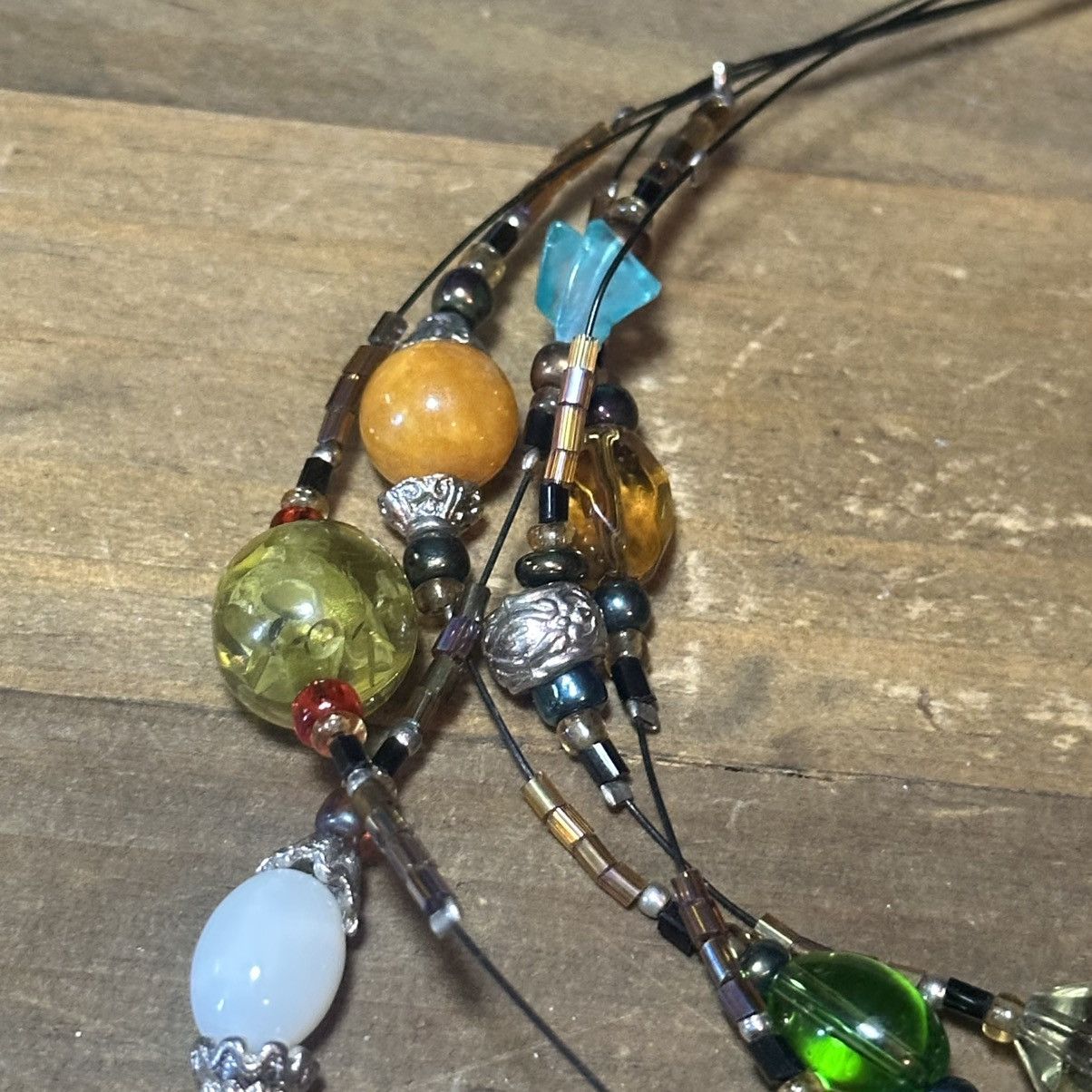 Other Multi strand multicolor art glass station bead necklace Size ONE SIZE - 5 Thumbnail