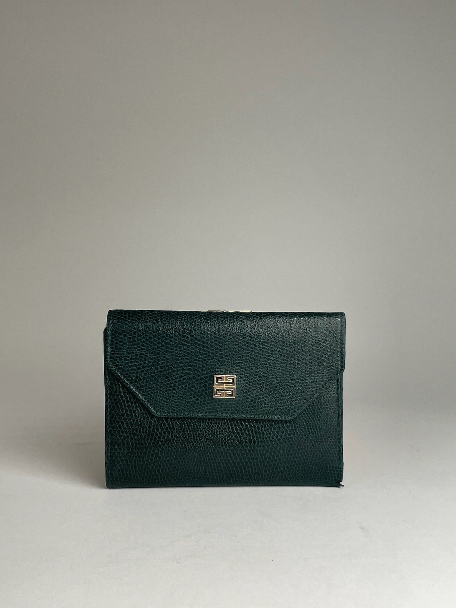Givenchy Vintage Snake Emblossed Leather Wallet Green Size ONE SIZE - 1 Thumbnail
