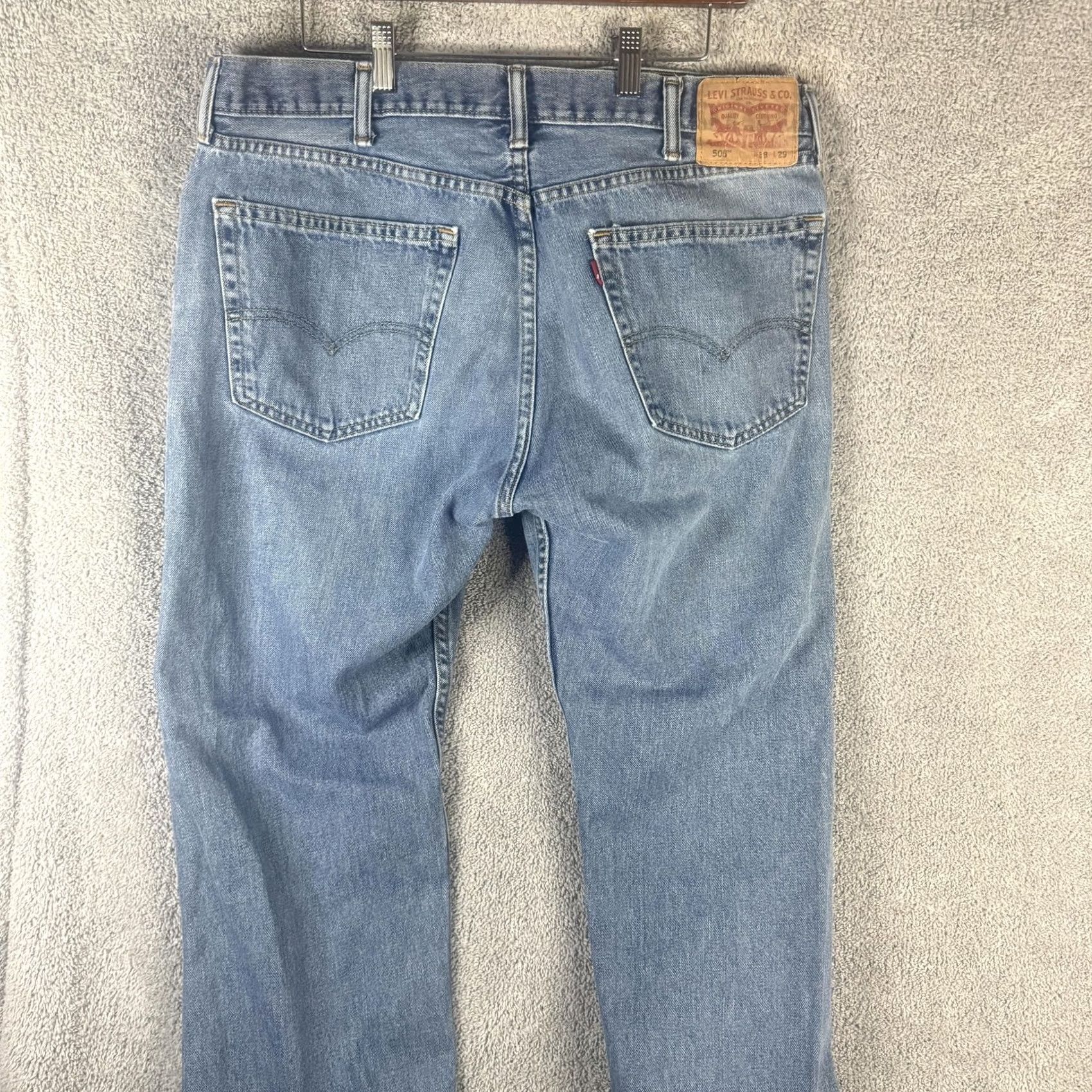 Levi's Levi's 505 Jeans Mens 38x29 Light Wash Denim Straight Regular Fit Casual Denim Pants blue straight leg 505 Mens Size US 38 / EU 54 - 7 Thumbnail
