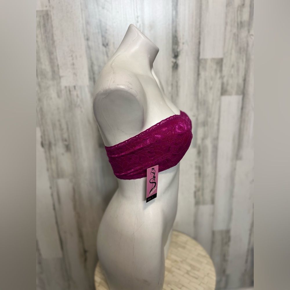 Other Pink Lace Strapless Bandeau Bralette Top Size L Size L / US 10 / IT 46 - 4 Thumbnail