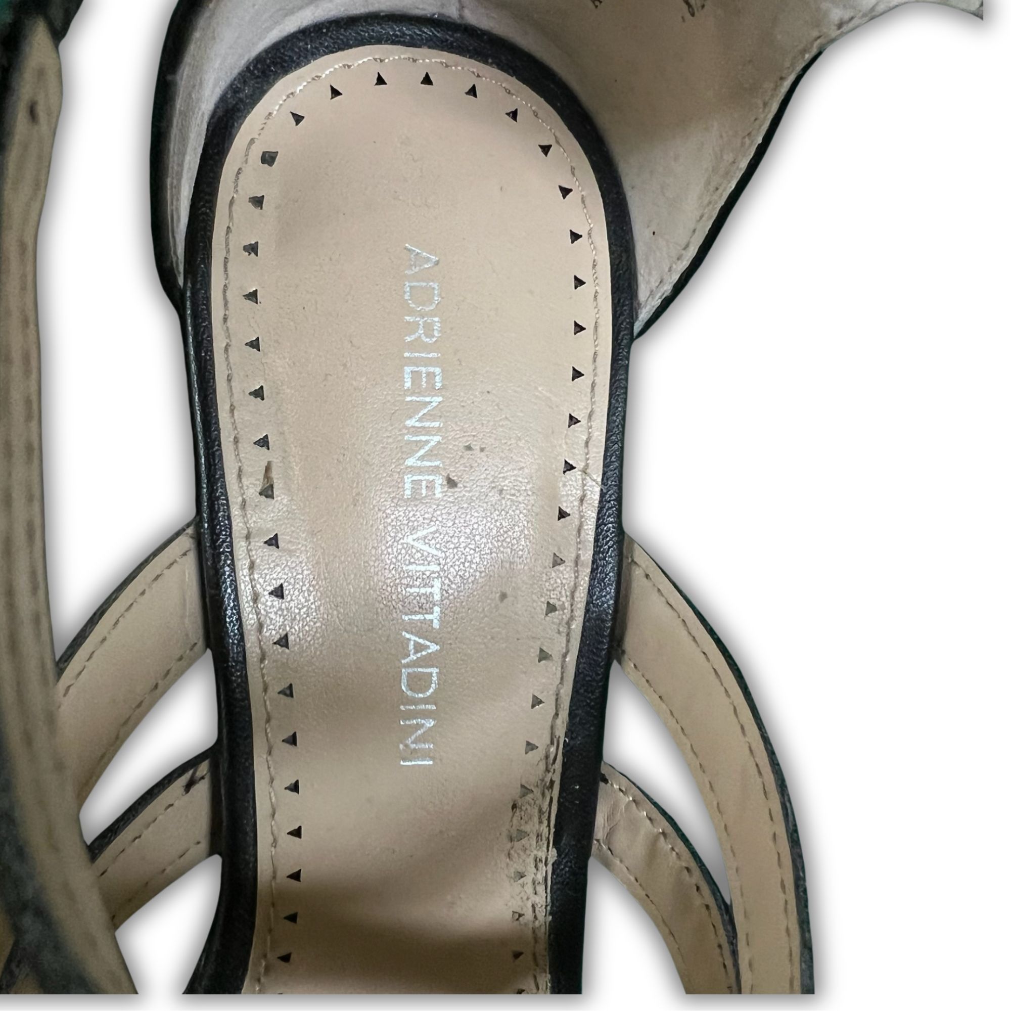 Other ADRIENNE VITTADINI Abelina Strappy Black Leather Wedge Sanda Size US 8.5 / IT 38.5 - 4 Thumbnail