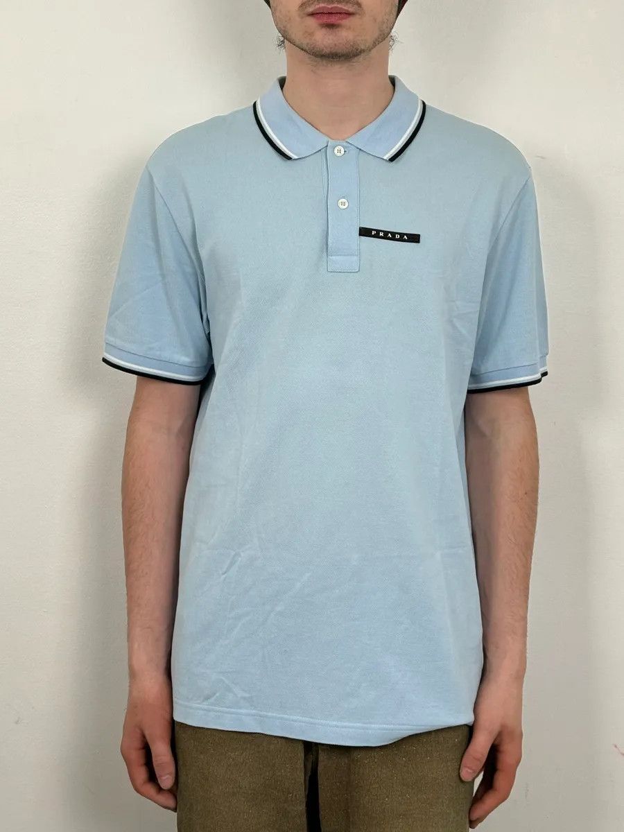 Prada SS2022 Prada Baby Blue Polo Shirt Size US M / EU 48-50 / 2 - 2 Thumbnail