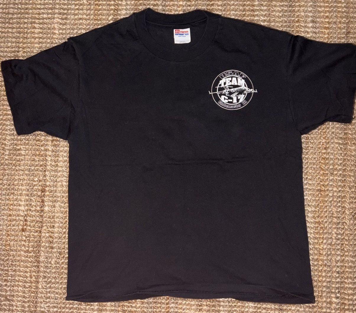 Hanes 90s Single Stitch US Air Force Shirt Size US L / EU 52-54 / 3 - 1 Thumbnail
