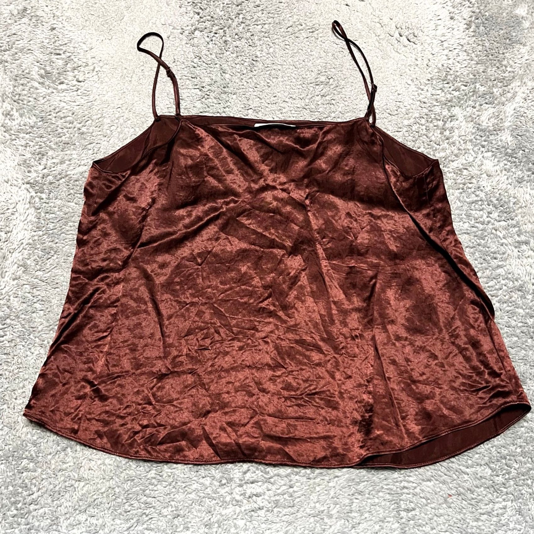 Vintage Babaton Aritzia Everly Camisole Tank Top Satin Brown Medium Womens Size M / US 6-8 / IT 42-44 - 2 Thumbnail