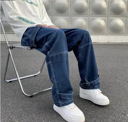 Other Blue patchwork loose fit denim cargos Size US 28 / EU 44 - 1 Thumbnail