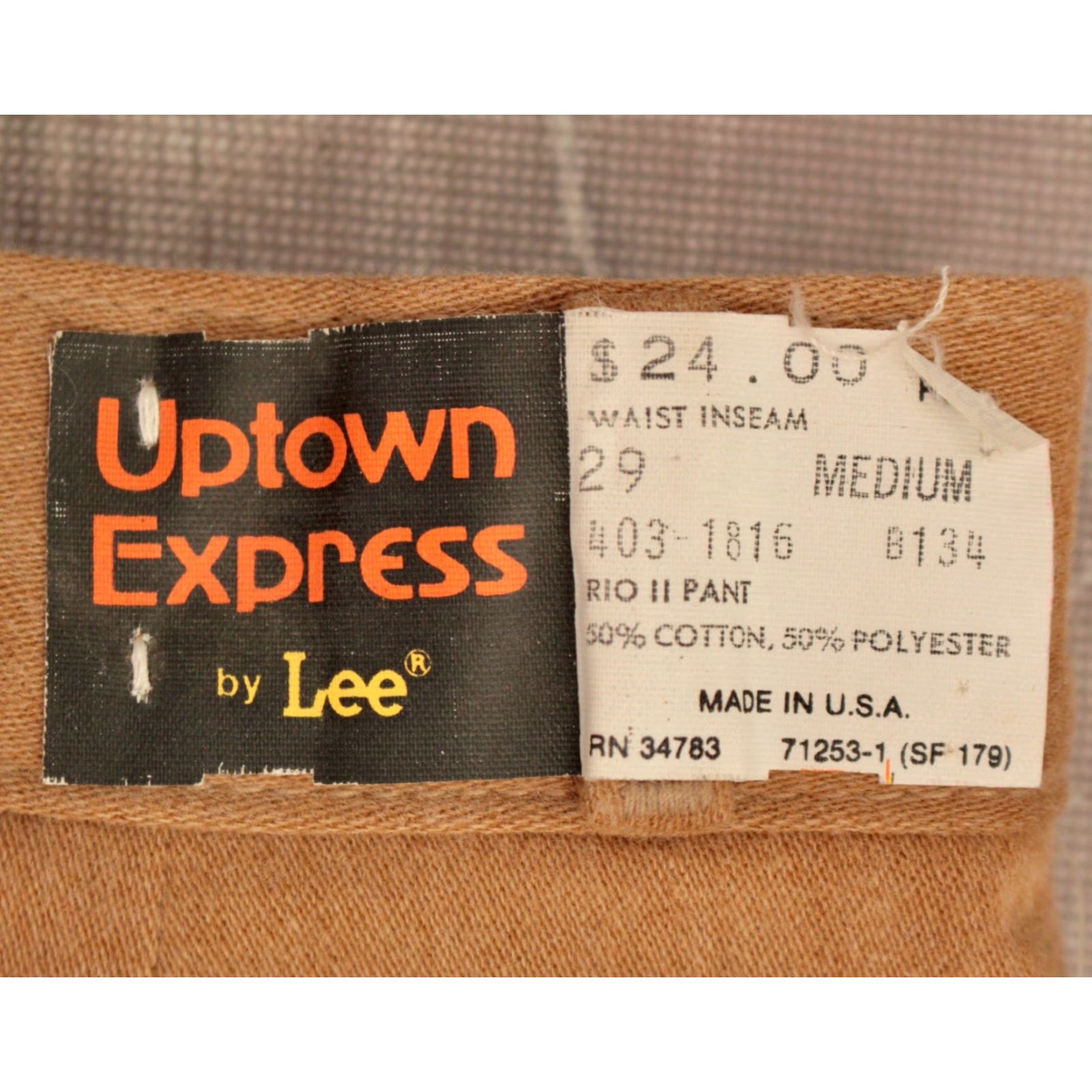 Lee VINTAGE Lee Pants 28x31 70s Disco Tan Beige 1970s NOS Lee Bellbottoms Mens Size US 28 / EU 44 - 4 Thumbnail