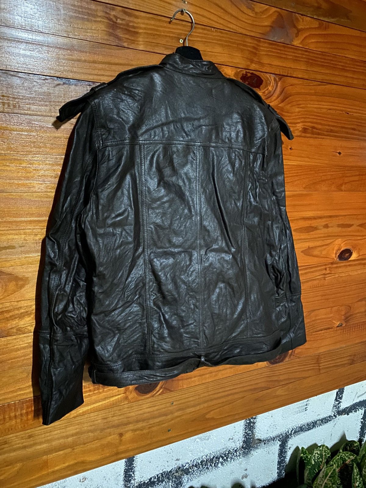 Vintage Vintage Korean Moto-Utility Leather Jacket Dark Brown Size US M / EU 48-50 / 2 - 10 Thumbnail