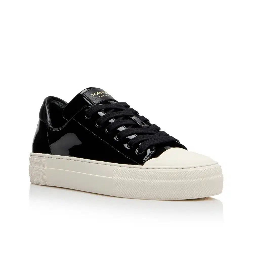 Tom Ford o1loc1c1124 W2878L Patent Leather Low-Top Sneakers in Black Size US 10 / IT 40 - 2 Thumbnail