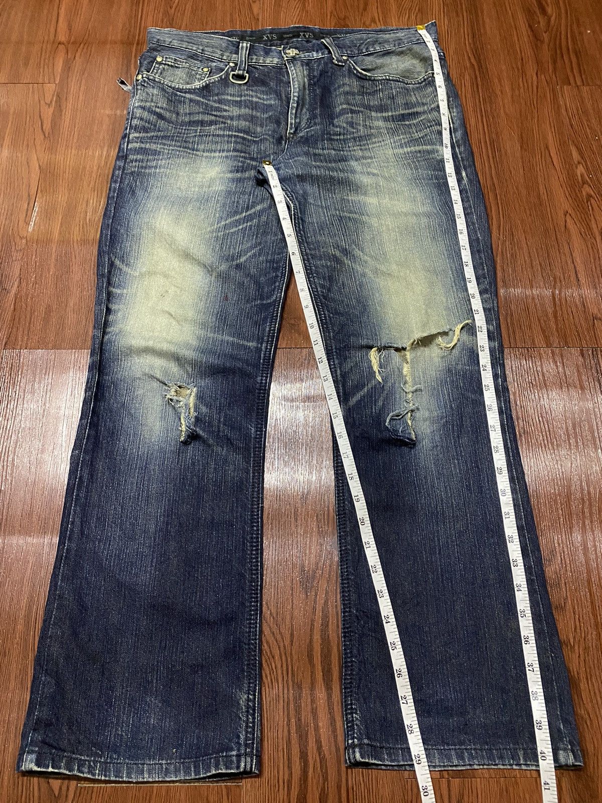 Edwin Vintage EdwiN XVS Blue wash Distressed Jeans Size US 36 / EU 52 - 10 Thumbnail