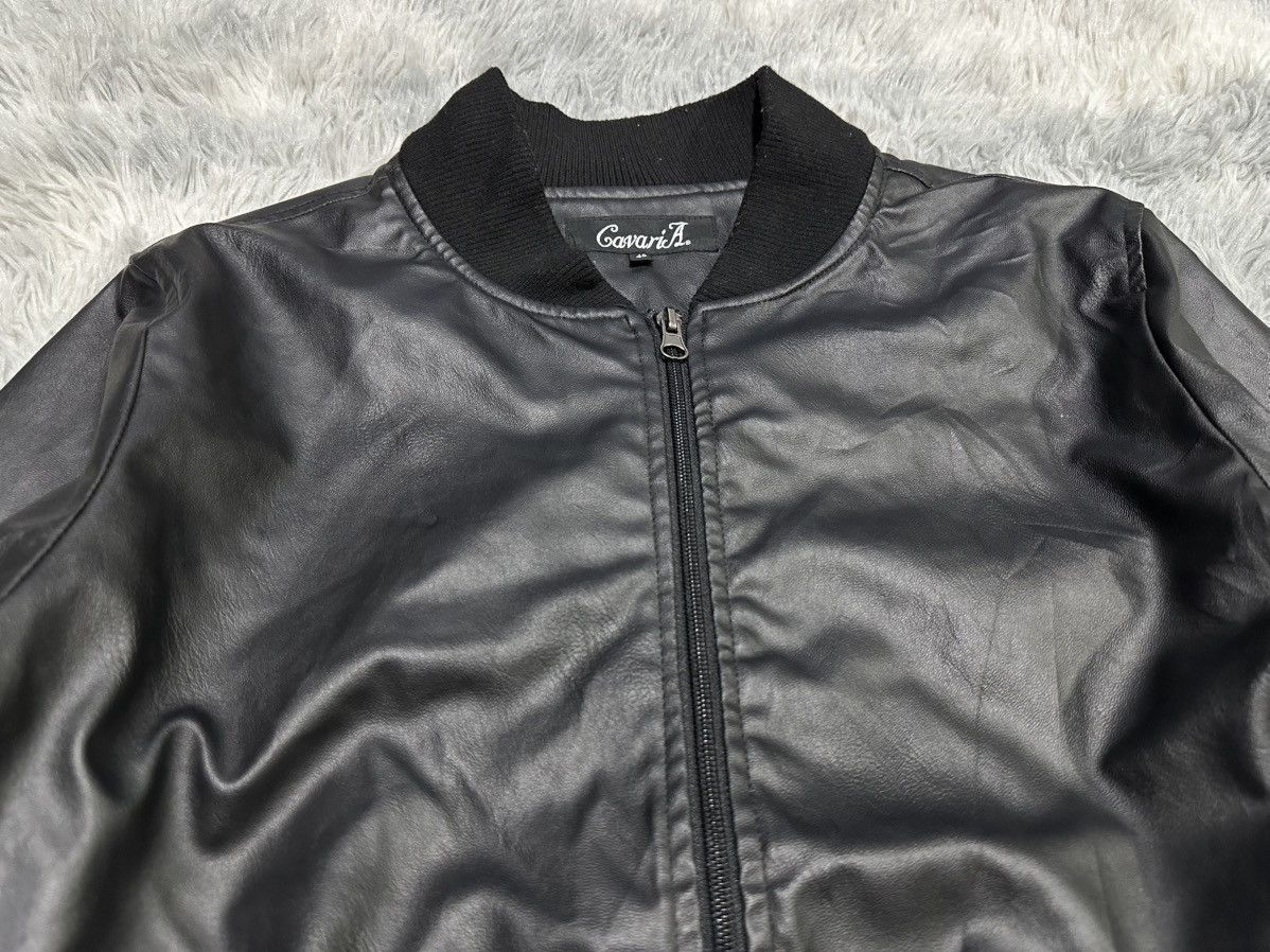 Japanese Brand 🔥Sick Y2K Cavaria Ma-1 Bomber Faux Leather Jacket Goth Punk Size US L / EU 52-54 / 3 - 3 Thumbnail