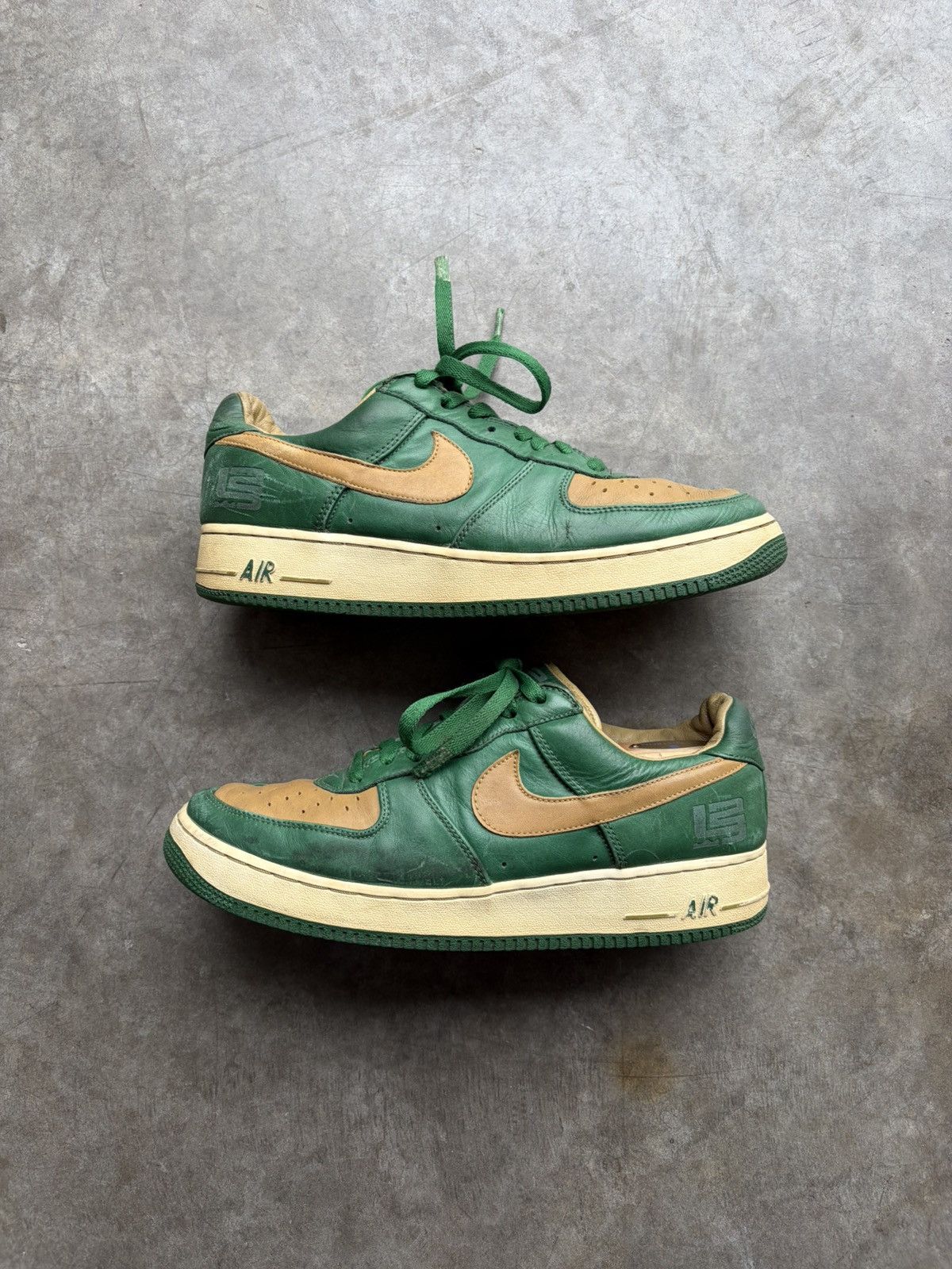 Nike Nike “LeBron” Air Force 1 Low 2006 Green Leather Sneakers Size US 10 / EU 43 - 1 Thumbnail