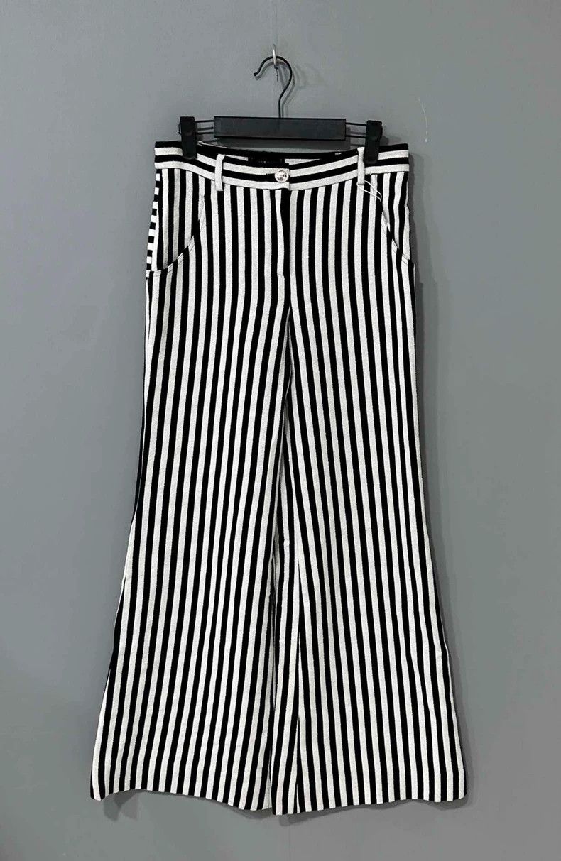 Chanel Chanel Black and white striped wide-leg trousers Size 24" / US 00 / IT 34 - 1 Thumbnail