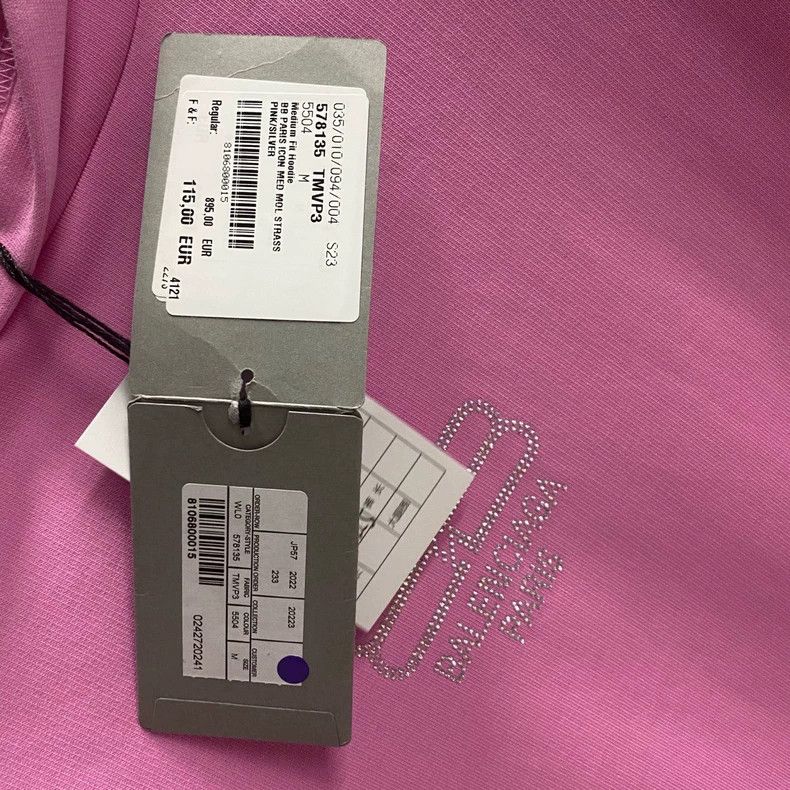Balenciaga Balenciaga Pink lock full diamond logo hoodie Size US M / EU 48-50 / 2 - 4 Thumbnail