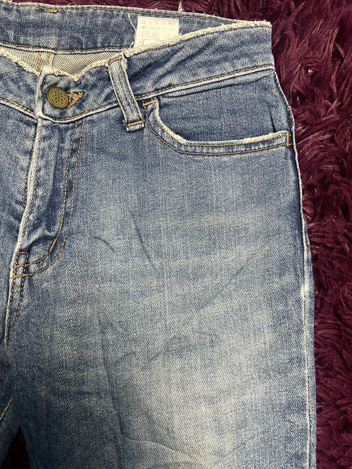 Japanese Brand Japanese Denim Straight Leg Jeans with Distressed Knees (47) Size 27" / US 4 / IT 40 - 4 Thumbnail