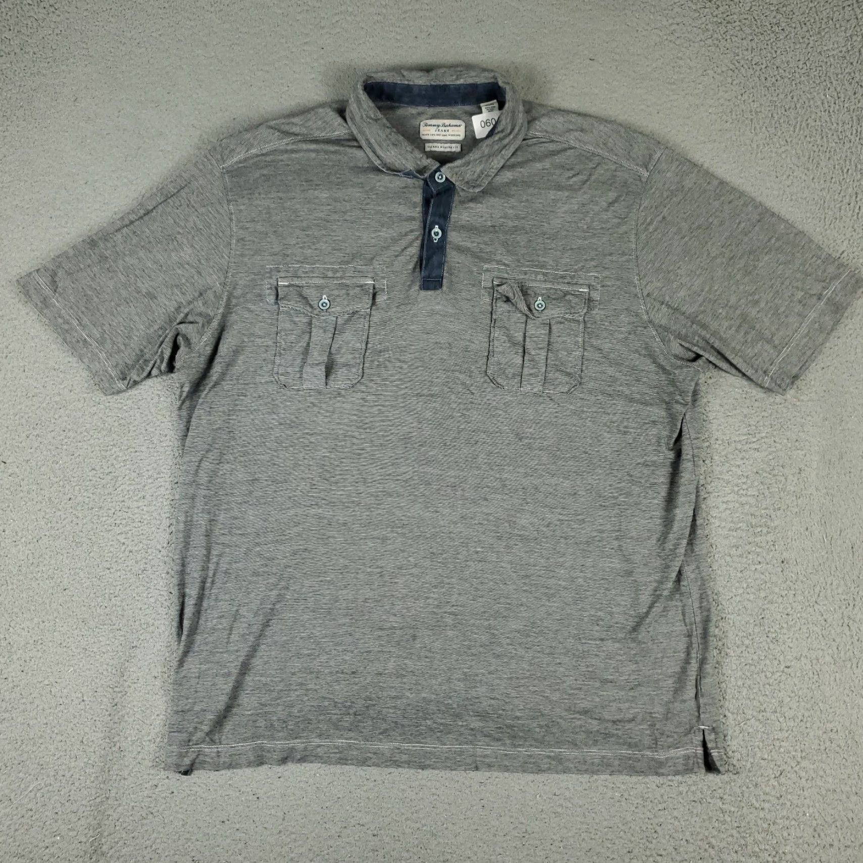 Tommy Bahama VINTAGE Tommy Bahama Polo Shirt Men XL Gray Casual Short Sleeve Canvas Size US XL / EU 56 / 4 - 2 Thumbnail