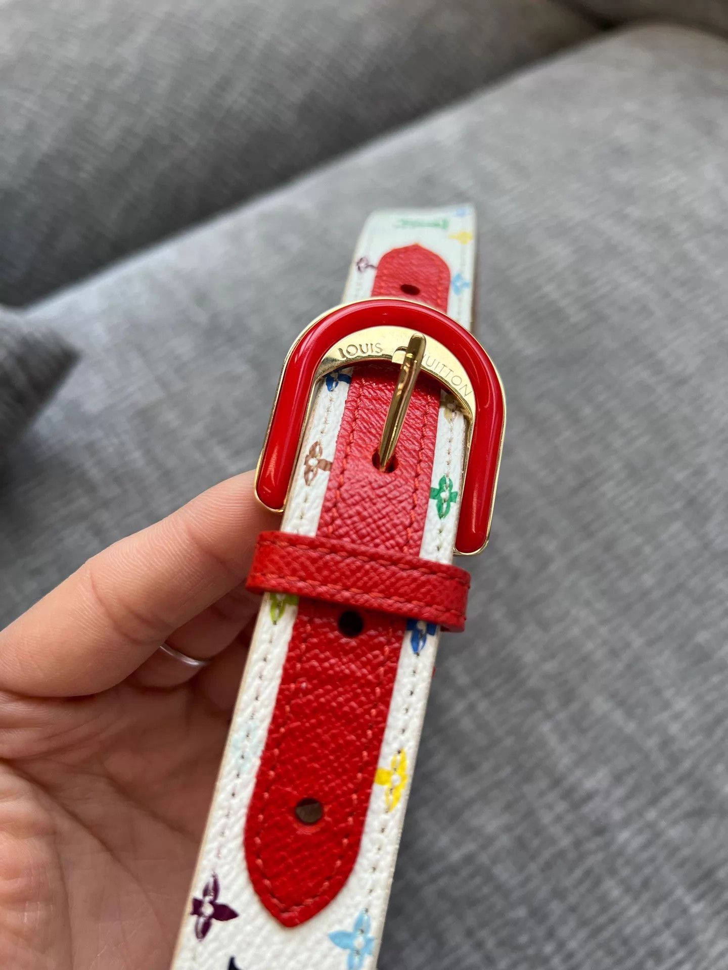 Louis Vuitton LV White Tricolor Belt 80×32 98 New Size ONE SIZE - 5 Thumbnail