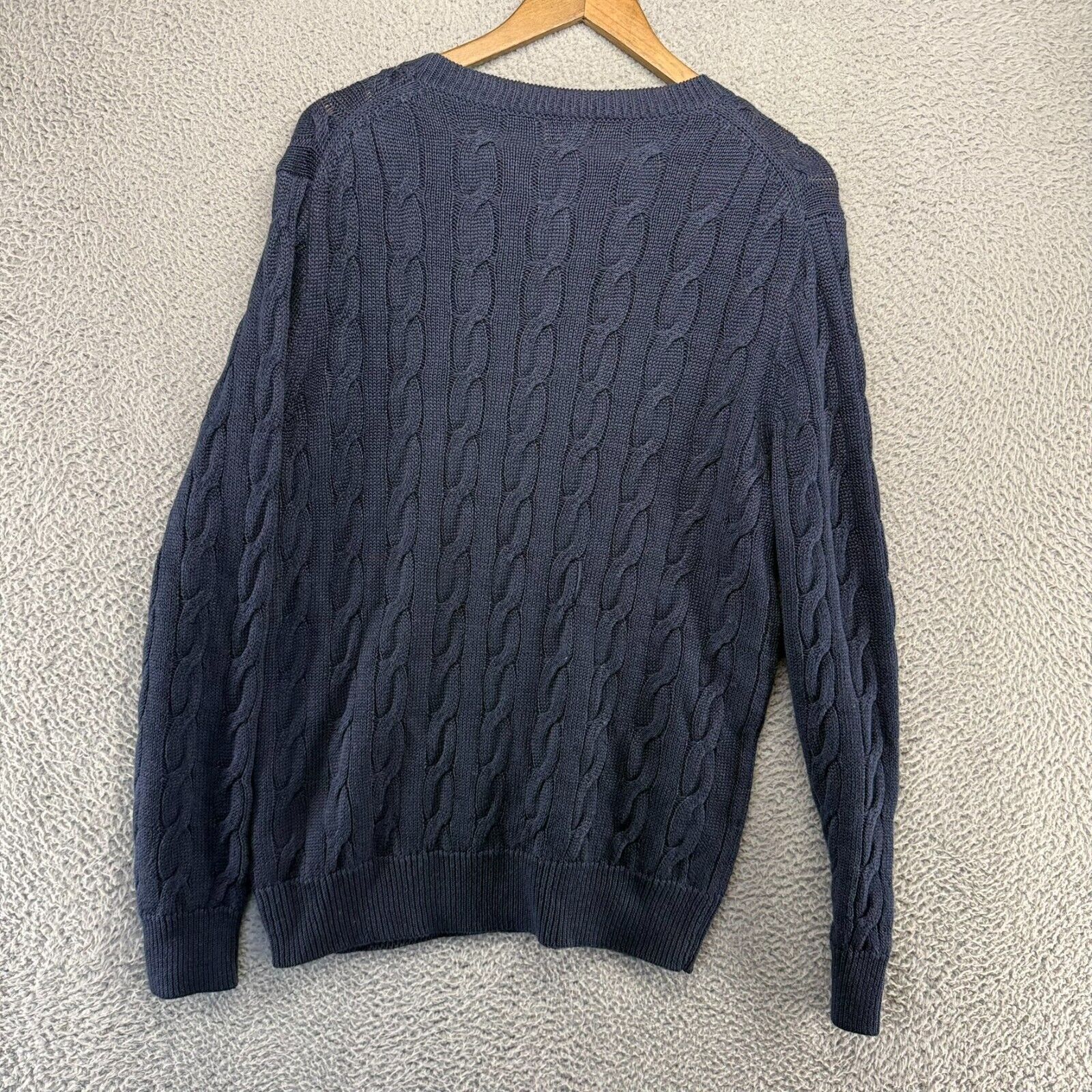 J.Crew J Crew Sweater Mens Large Blue Chunky Cable Knit Linen NEW Size US L / EU 52-54 / 3 - 9 Thumbnail