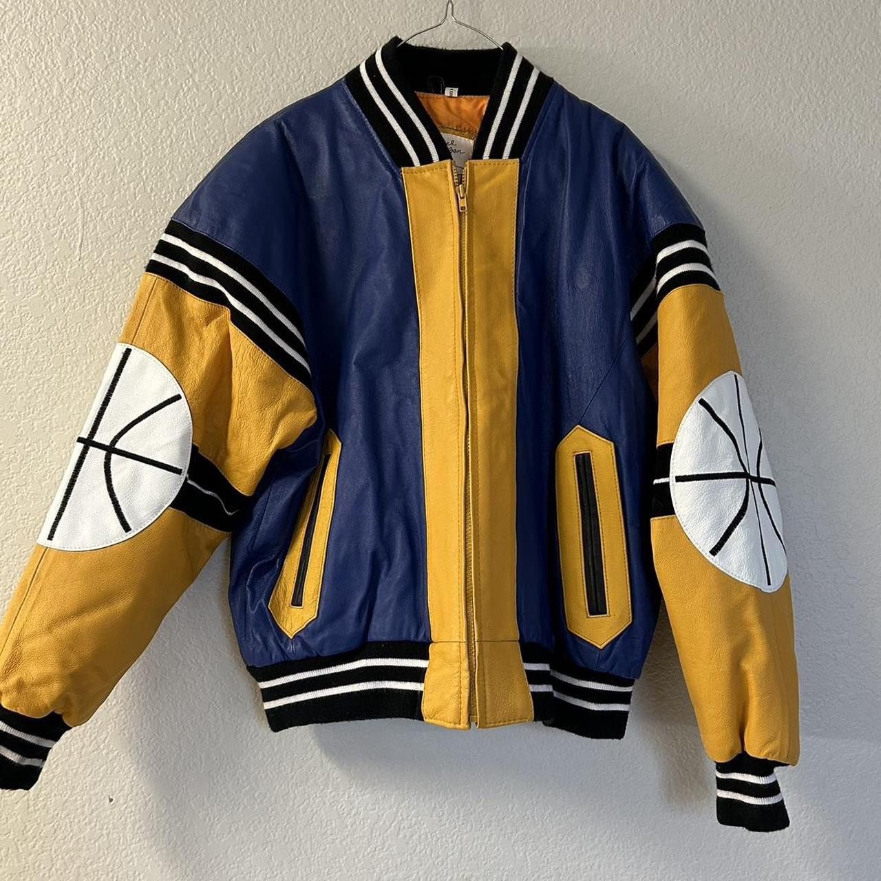 Other Michael Hoban Vintage 90s Leather Basketball Jacket Size US M / EU 48-50 / 2 - 3 Thumbnail