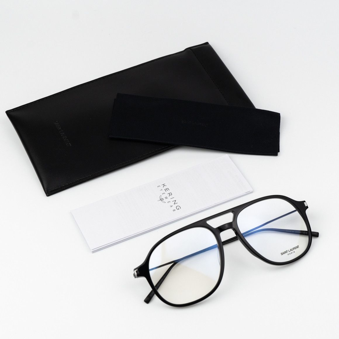 Saint Laurent Paris NEW Saint Laurent SL626 001 Black Aviator Unisex Eyeglasses Size ONE SIZE - 8 Thumbnail