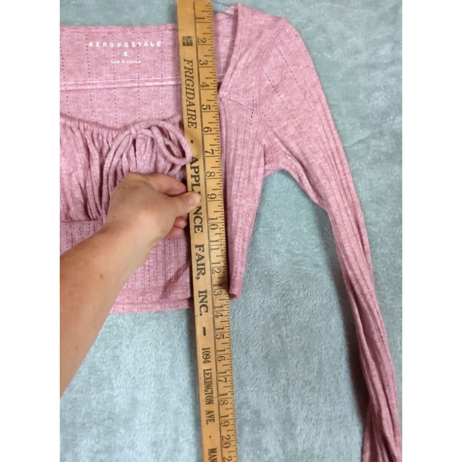 Aeropostale Aeropostale Womens S Pink Rayon blend Long Sleeve cropped Milkmaid Knit Top Size S / US 4 / IT 40 - 7 Thumbnail