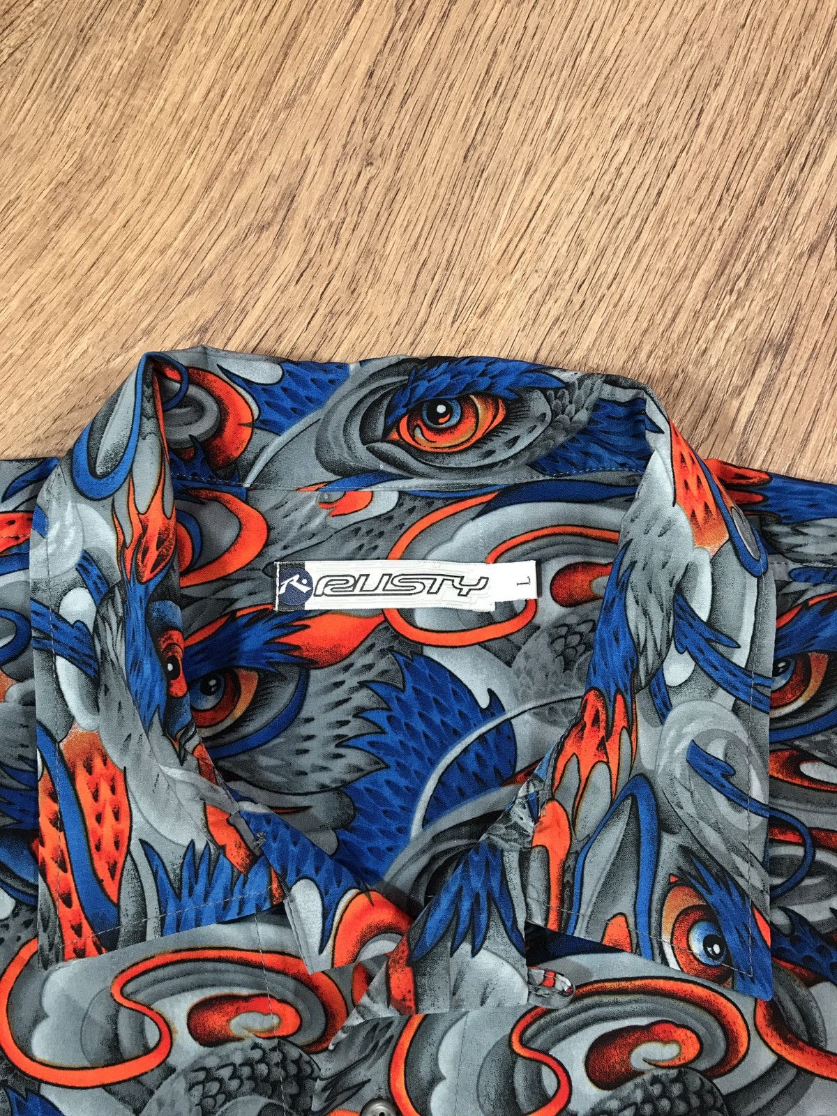 Rusty × Vintage Vintage Rusty Shirt Dragon Over Print Size US L / EU 52-54 / 3 - 4 Thumbnail