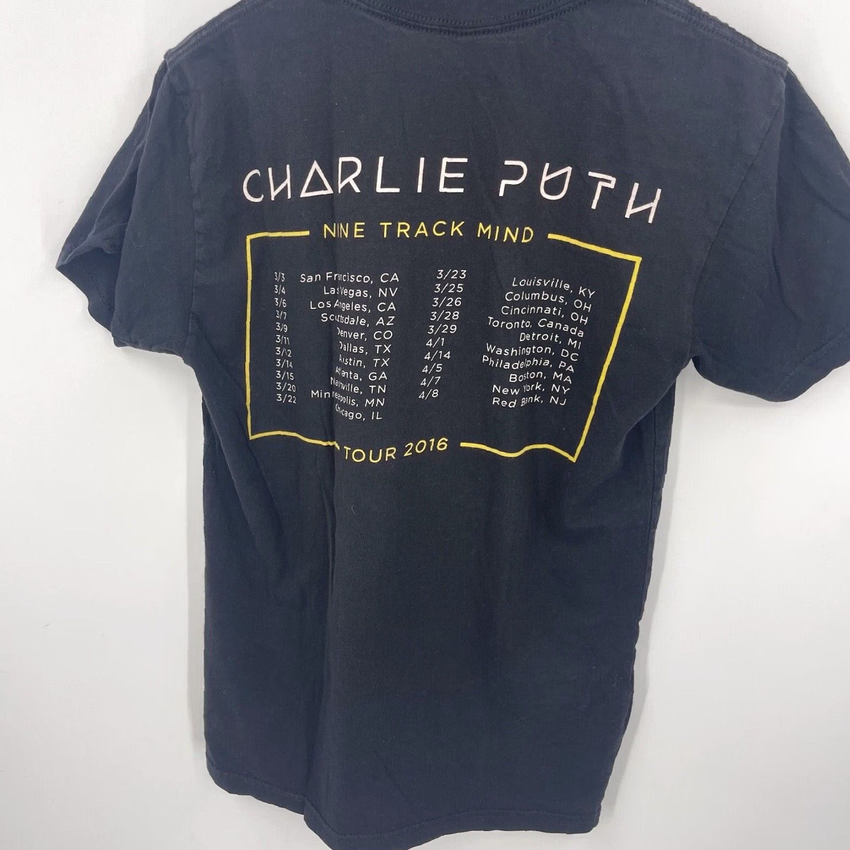 Next Level CHARLIE PUTH Nine Track Mind T-Shirt Mens Small Black Short Sleeve Concert Tee Size US S / EU 44-46 / 1 - 5 Thumbnail