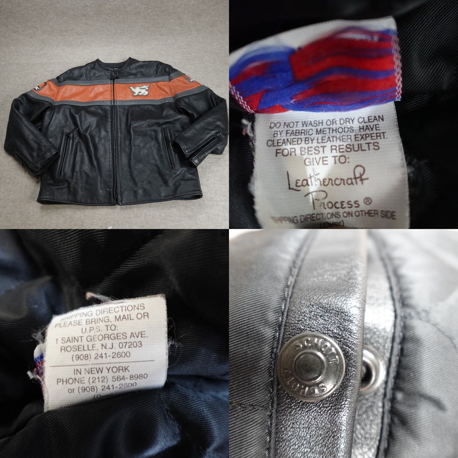 Vintage VINTAGE Schott NYC Mens Jacket Black Leather Cafe Racer 2XL Double Sided Made in USA Size US L / EU 52-54 / 3 - 8 Thumbnail
