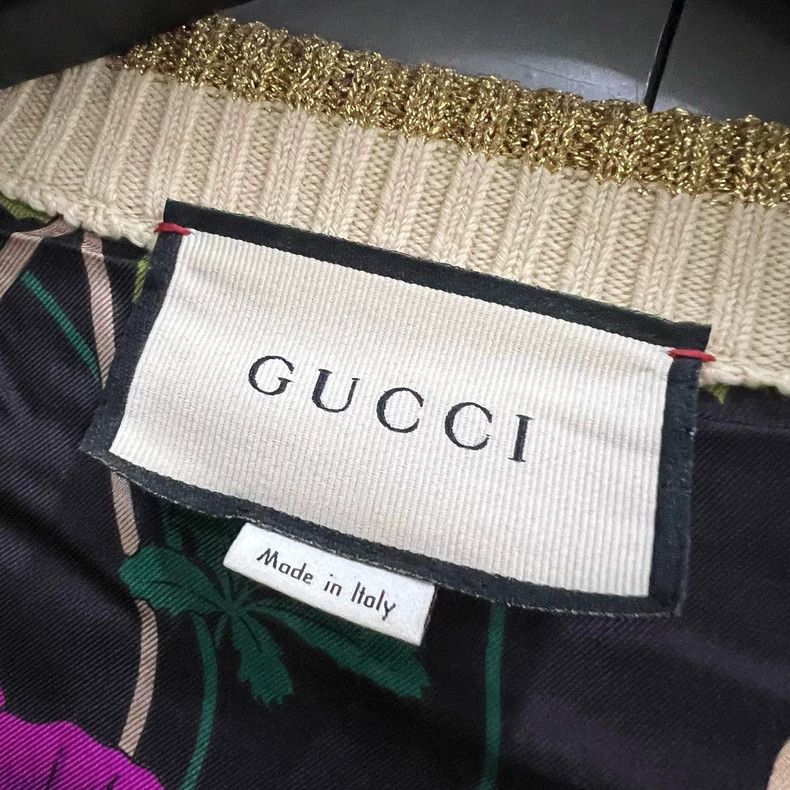 Gucci Gucci Gold and silver silk GG full printed cardigan 2504-Ne Size L / US 10 / IT 46 - 3 Thumbnail