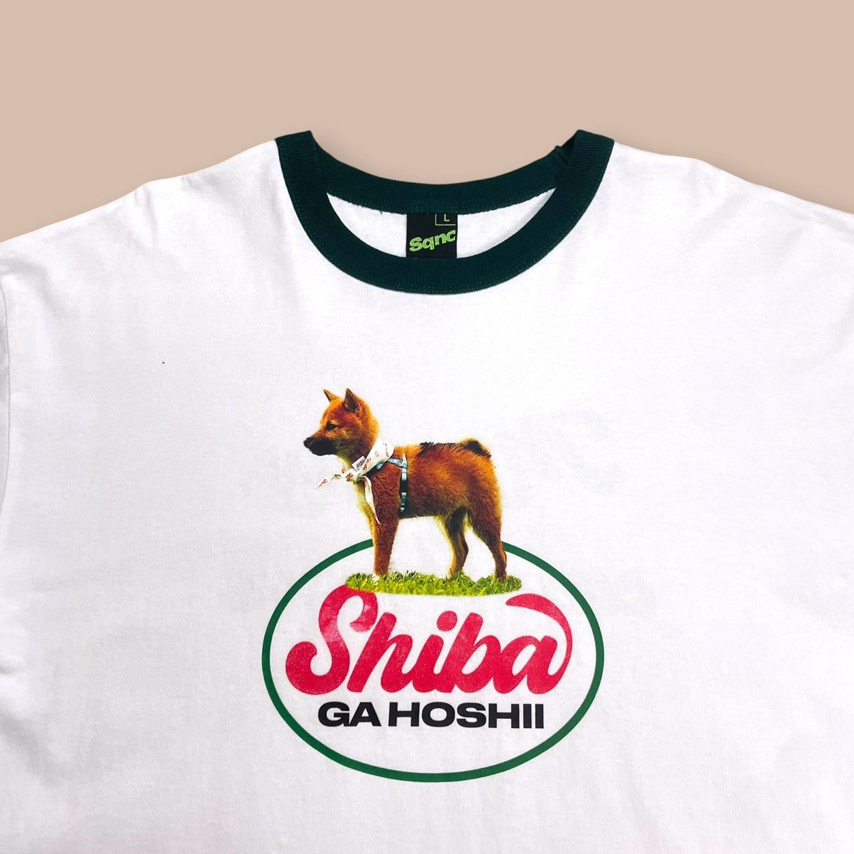 Japanese Brand Sequence by B-ONE SOUL "Shiba GA HOSHI" Ringer Tee Size US L / EU 52-54 / 3 - 4 Thumbnail