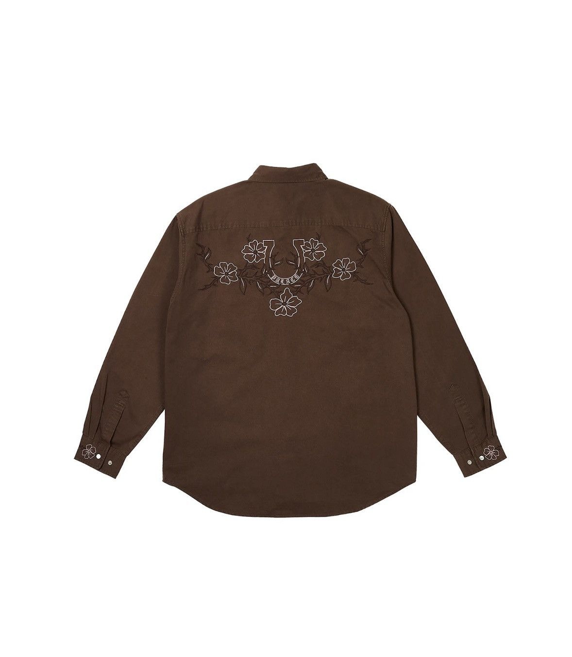 Palace Palace Flexus embroidery Shirt Brown [M] | Grailed