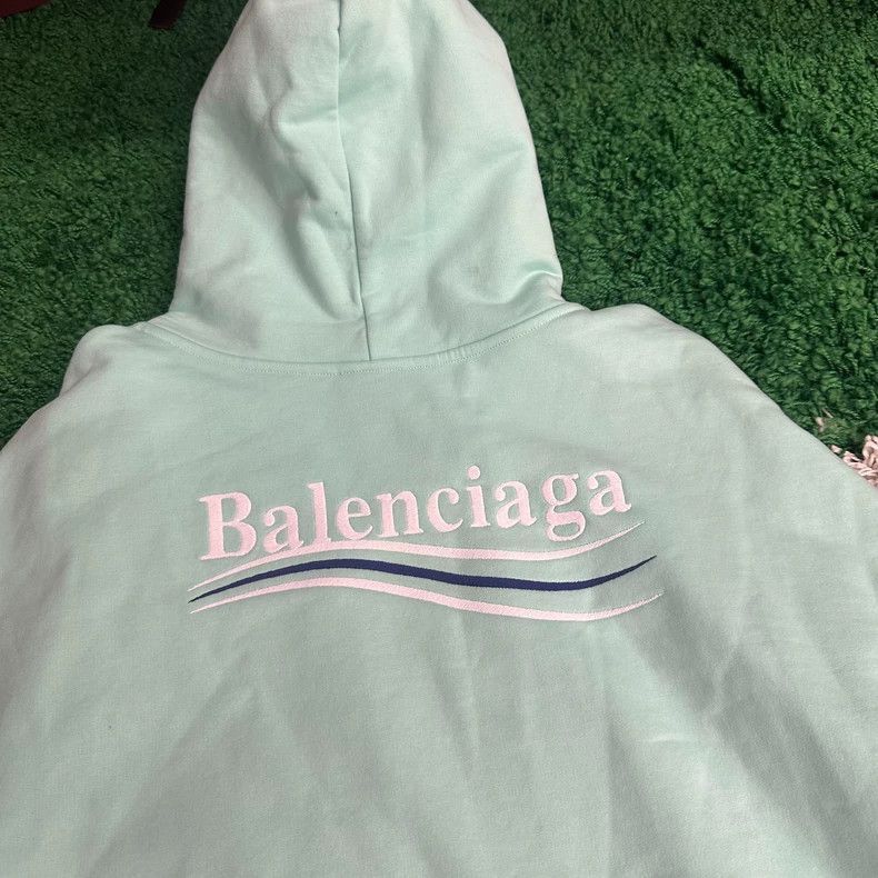 Balenciaga Balenciaga Balenciaga Mint Green Hoodie Size S -2507 Size US S / EU 44-46 / 1 - 2 Thumbnail