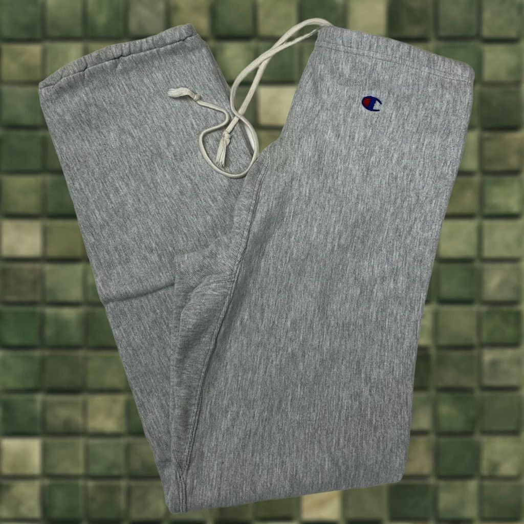 Champion VINTAGE Champion Sweatpants 80s Gray Joggers Drawstring Medium Pants Reverse Weave Size US 31 - 1 Thumbnail
