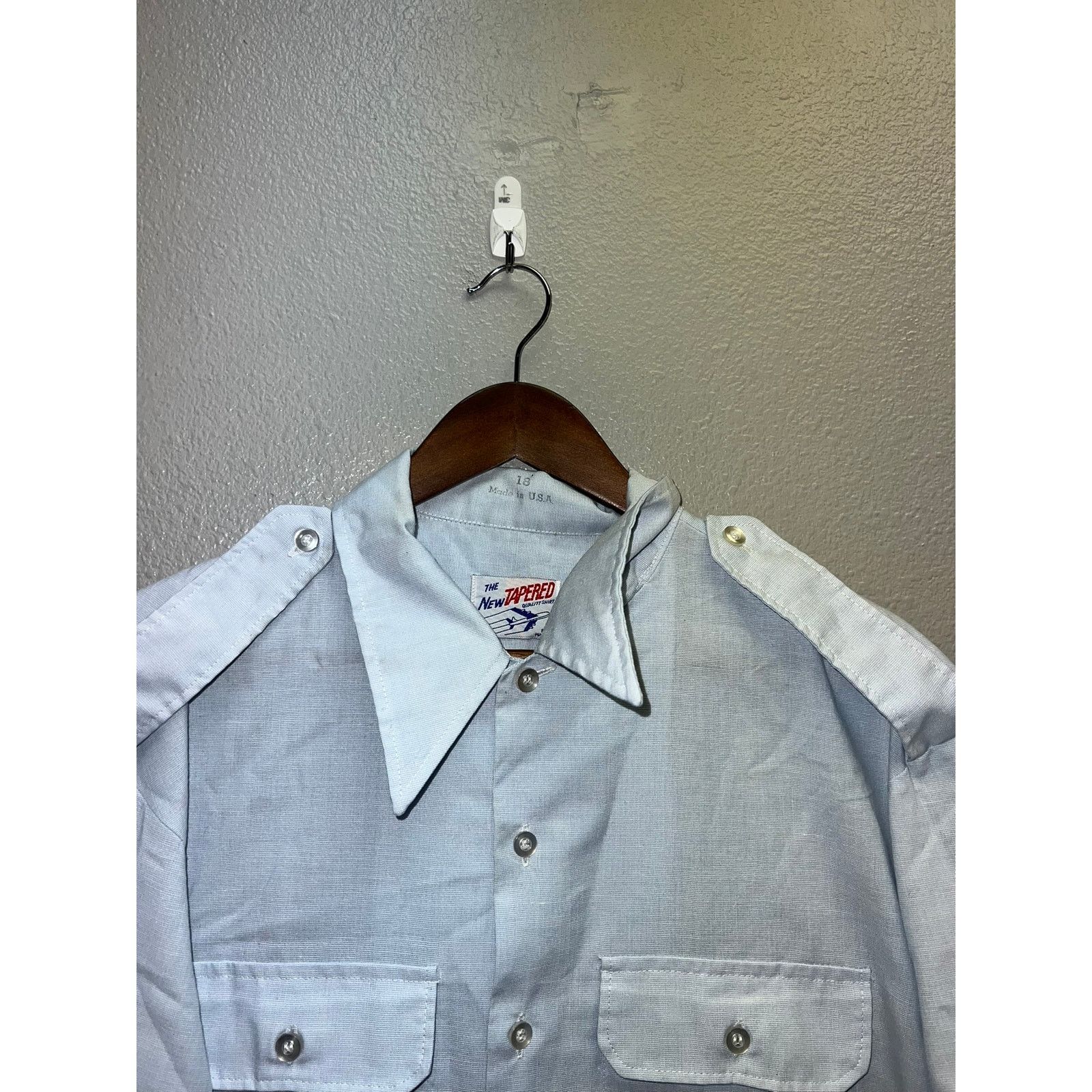 Vintage Vintage Air Force Shirt USAF 1580 Blue SS Epaulets 1983 Size US XL / EU 56 / 4 - 2 Thumbnail
