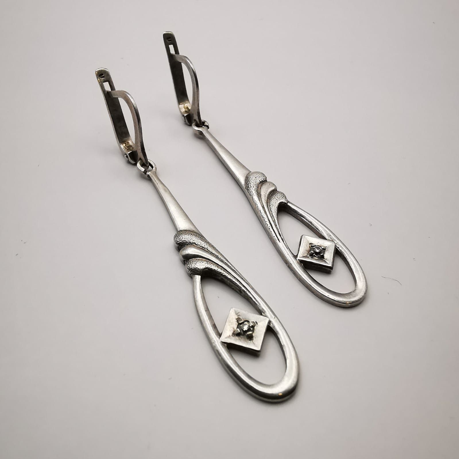 Vintage Vintage Women's Earrings, 875 Sterling Silver Star, Zircon Size ONE SIZE - 4 Thumbnail