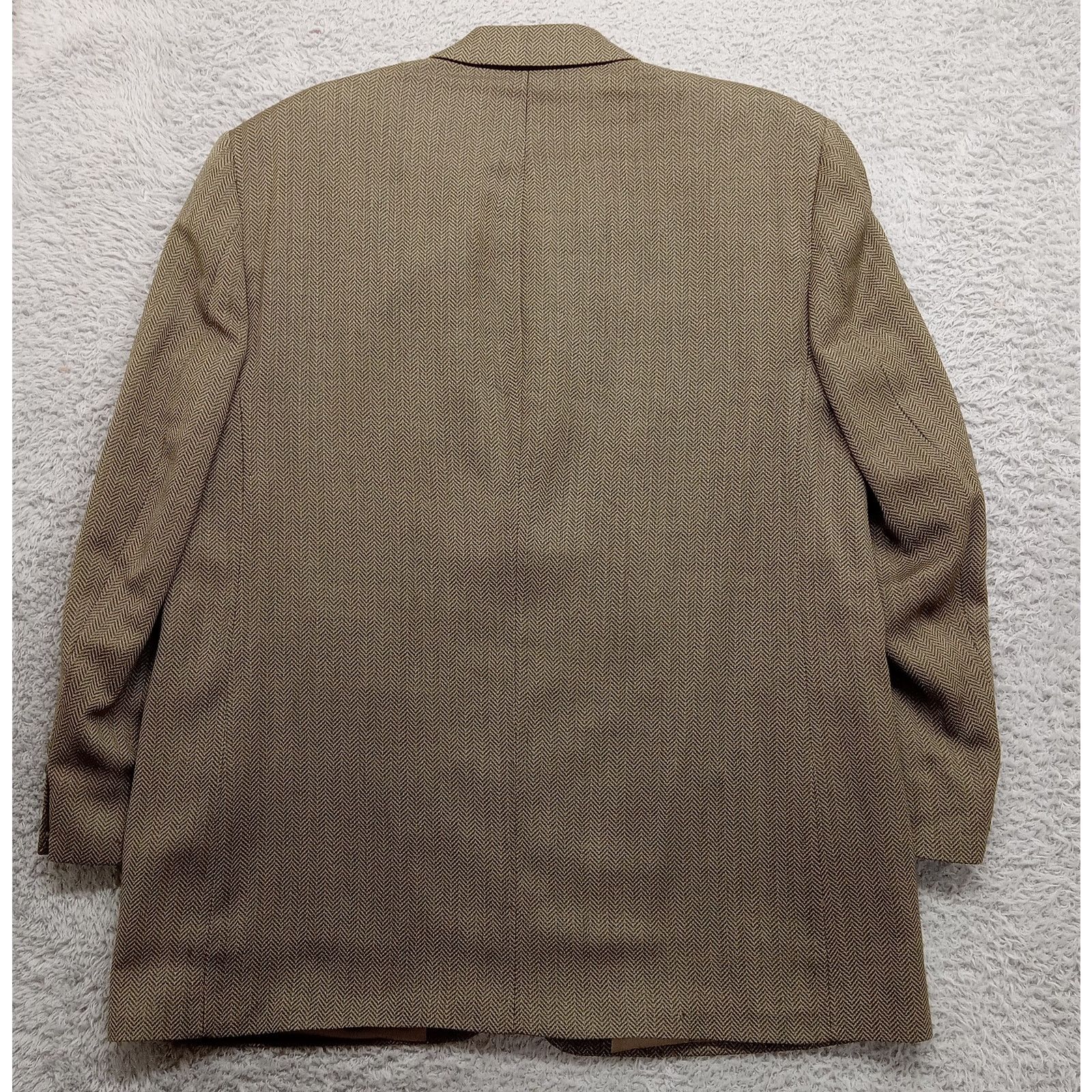 Nordstrom Nordstrom Suit Jacket Mens 40R Brown Chevron 3 Button Wool Size 40R - 3 Thumbnail