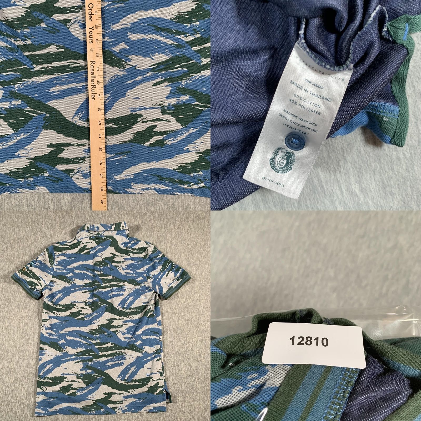 Vintage Extracurricular Polo Shirt Mens Medium Blue Green Camo Golf CaddyHack Top Size US M / EU 48-50 / 2 - 8 Thumbnail