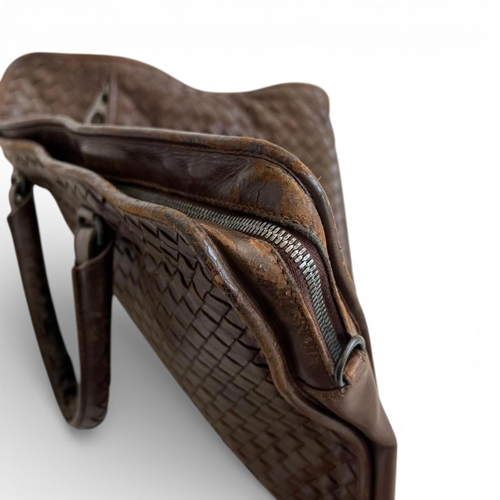 Bottega Veneta Bottega Veneta - Brown Woven Leather Satchel Bag Size ONE SIZE - 9 Thumbnail